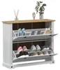 vidaXL Schuhschrank Corona Weiß 99 x 32 x 85 cm Massives Produktbild-Vorschau 3