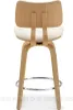 Tabouret de bar pivotant IBELINA - crème / chêne Voir les images du produit 2