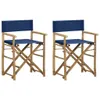 vidaXL Chaises de régie pliantes 2 pcs. Bleu Bambou et Voir les images du produit 8