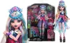 A collage of a Monster High doll, Lagoona Blue, in her packaging and displayed outside of it. Náhľad obrázku produktu