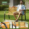 Akord Panca Da Giardino Dalia Nera/Legno Naturale 122X58X82 Anteprima dell’immagine prodotto 5