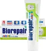 A collage of a toothpaste tube and its packaging, showing product details and illustrations. Náhled obrázku produktu