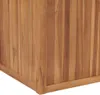 Close-up view of the corner of a wooden planter box, showing the vertical planks and the horizontal trim at the bottom. Náhľad obrázku produktu