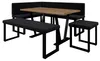 Banquette d'angle AKIKO METAL avec table et bancs 168x128 Voir les images du produit 1