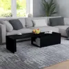 vidaXL Konferenčný stolík čierny 150x50x35 cm Drevo Náhľad obrázku produktu 2
