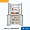 An open refrigerator with food items inside, presented on a white background. Produktbild-Vorschau