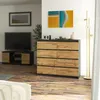 VBChome Comò con 8 cassetti antracite con rovere 120 x 39 x Anteprima dell’immagine prodotto 6