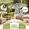tillvex Sonnenschirm Grau Ø 350 cm Ampelschirm Gartenschirm Produktbild-Vorschau 3