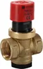 A close-up studio shot of a brass thermostatic safety valve with a red cap. Anteprima dell’immagine prodotto