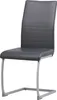 A single gray dining chair with a modern design and metal legs, shown against a white background. Produktbild-Vorschau