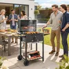 Outsunny Holzkohlegrill aus Edelstahl fahrbar Grillwagen Produktbild-Vorschau 2