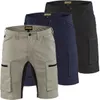 Three pairs of work shorts in different colors are displayed side-by-side against a white background. Produktbild-Vorschau