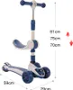 3 in 1 Kinderroller Kinderscooter mit Abnehmbarem Sitz,LED Produktbild-Vorschau 6