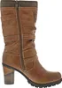 A side view of a brown women's boot. Voir les images du produit
