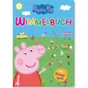 A colorful illustration of a Peppa Pig Wimmelbuch cover, featuring Peppa Pig and various characters in a grassy field under a blue sky with a sun and clouds. Voir les images du produit
