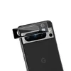 A close-up shot of a smartphone's camera lens protector being applied to a Google Pixel 8 Pro. Produktbild-Vorschau