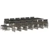 17-tlg. Garten-Essgruppe mit Kissen Grau Poly Rattan Produktbild-Vorschau 1