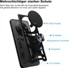 Exploded view of a phone case with labels pointing out its features. Produktbild-Vorschau