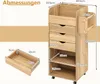 Carrello COSTWAY con 3 cassetti, carrello artigianale con 2 Anteprima dell’immagine prodotto 3