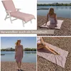 Collage of images showing a pink sun lounger cushion and a woman using a pink towel at the beach. Produktbild-Vorschau