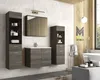A modern bathroom vanity set with a sink, mirror, and storage cabinets, displayed in a well-lit bathroom setting. Anteprima dell’immagine prodotto