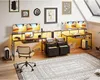 Scrivania Coleshome con cassetti e USB, 140x48cm, luce LED, Anteprima dell’immagine prodotto 2