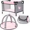 Puppen-Buggy Set mit Reisebett und Zubehör grau/rosa - Produktbild-Vorschau 4