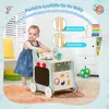 Drewniany chodzik COSTWAY 6w1 na kółkach, chodzik z kuchnią Podgląd zdjęcia produktu 4