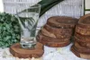6er Set Untersetzer rund aus Olivenholz – rustikal, massiv Produktbild-Vorschau 1