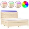 vidaXL Boxspringbett mit Matratze & LED Creme 180x200 cm Produktbild-Vorschau 1