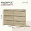 YUMEBLY | Komoda z 6 szufladami 100x33x71cm - duża komoda Podgląd zdjęcia produktu 3