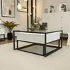 A modern living room with a coffee table, plant, and artwork. Voir les images du produit
