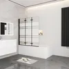 AICA 130cmx140cm Badewannenaufsatz Schwarz mit Blickdichten Produktbild-Vorschau 1