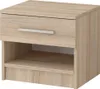 A wooden bedside table with a drawer and an open shelf. Voir les images du produit