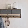 SoBuy Wandgarderobe FHK26-N mit grauen Boxen, Bilderrahmen und Laterne auf weißer Wand Anteprima dell’immagine prodotto