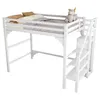 140x200cm Hochbett Weiß mit Stufentreppe, Kleiderschrank & Produktbild-Vorschau 16