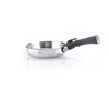 A stainless steel frying pan with a black handle is shown against a white background. Anteprima dell’immagine prodotto