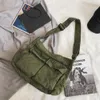 Zielona płócienna torba na ramię - duża torba crossbody Podgląd zdjęcia produktu 4