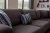 Designer Ecksofa L Form Polster Textil Modern Braun Luxus Produktbild-Vorschau 4
