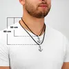 SERASAR | Collana in pelle da uomo [Anchor] con acciaio Anteprima dell’immagine prodotto 4
