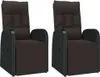 vidaXL Fauteuil de jardin avec coussin 2 pcs. Réglable Noir Voir les images du produit 13