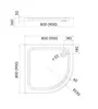 Technical drawing with dimensions of a shower tray. Produktbild-Vorschau