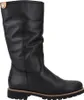 A studio shot of a black leather boot against a white background. Voir les images du produit