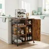 Relaxdays Servierwagen mit Schrank, 4 Etagen, HBT 85x80x37 Produktbild-Vorschau 3