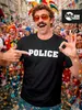 Herren T-Shirt Fasching Police Polizei Faschings-Shirt Produktbild-Vorschau 2