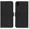 A black flip case for a Sony Xperia X phone, shown open and flat against a white background. Náhľad obrázku produktu