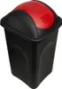 DEUBA® Poubelle avec couvercle basculant 60L noir/rouge Voir les images du produit 4
