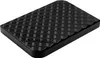 A black external hard drive with a textured surface and the Verbatim logo. Produktbild-Vorschau