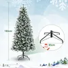 183 cm großer grün beflockter PE-Weihnachtsbaum mit Produktbild-Vorschau 4