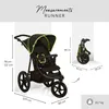 A diagram showing the dimensions of a Hauck Runner stroller, both in its unfolded and folded states, along with its weight. Náhľad obrázku produktu